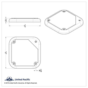 Chrome 5-1/2" Square Speaker Cover For Various Freightliner & Kenworth Models (Pair)