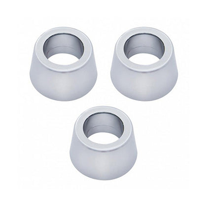 United Pacific - Chrome Round Dash Indicator Light Trims for 1967-1987 Peterbilt 359 (3-Pack)