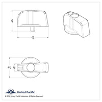 United Pacific - Freightliner A/C Knob (Older Model) - Indented