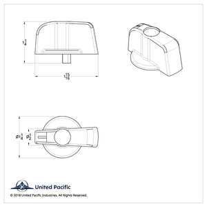 United Pacific - Freightliner A/C Knob (Older Model) - Indented