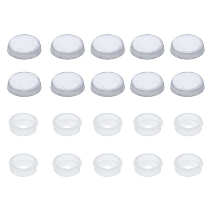 United Pacific - Chrome Plastic Snap-On Screw Covers For 1/4" Screw (10-Pack)
