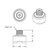 M30X3.5 Thread-On Gearshift Knob Chrome Mounting Adapter For Eaton Fuller Style 9/10 Speed (Vertical)