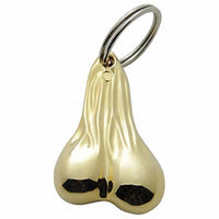 United Pacific - 2-1/2" Small Die-Cast Low-Hanging Balls Novelty Keychain - Gold