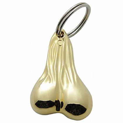 United Pacific - 2-1/2" Small Die-Cast Low-Hanging Balls Novelty Keychain - Gold
