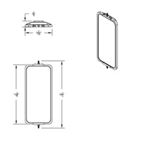 United Pacific - 7" X 16" 18 LED 430 Stainless Steel West Coast Mirror - Non-Heated