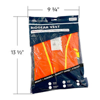United Pacific - RigGear High Visibility Reflective Orange Safety Vest (Various Sizes)