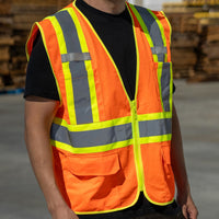 United Pacific - RigGear High Visibility Reflective Orange Safety Vest (Various Sizes)