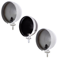 7" Chrome Dietz Style Headlight Housing Only and 34222 Pigtail (Pair) - Various Colors