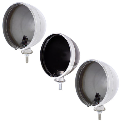 7" Chrome Dietz Style Headlight Housing Only and 34222 Pigtail (Pair) - Various Colors