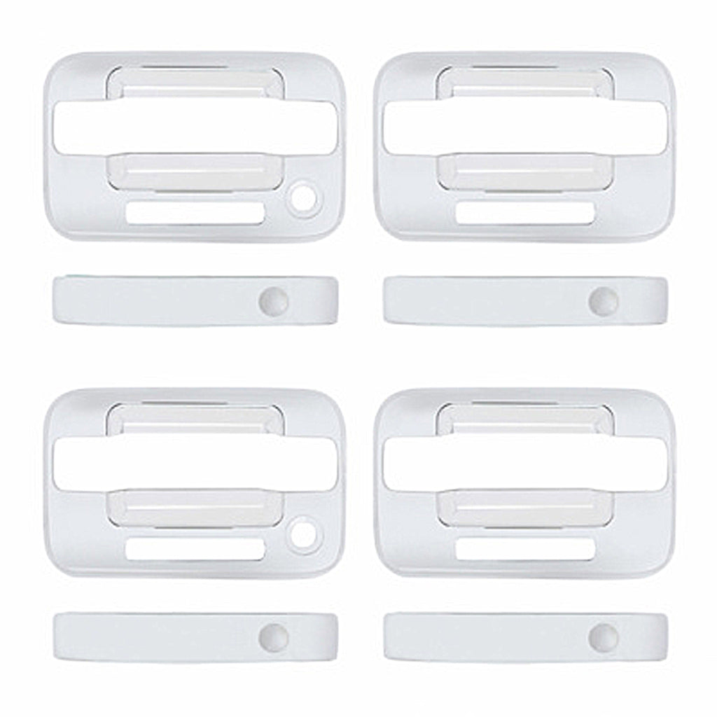Chrome Door Handle Cover Set For 2004+ Ford F-150 4-Door Models With Keyless Entry