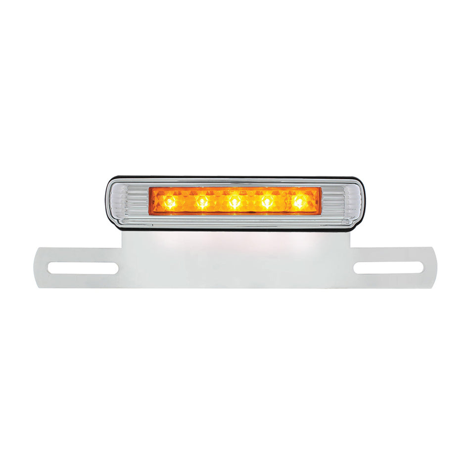 Chrome License Plate Light & Bracket With Red LED 3rd Brake Light (Various Colors)