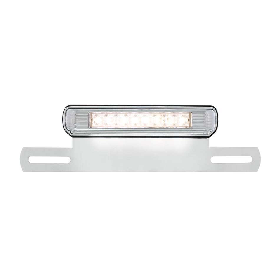 Chrome License Plate Light & Bracket With Red LED 3rd Brake Light (Various Colors)