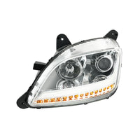 Chrome or Black Projection Headlight With LED Position Light & Sequential Signal For 2012-2021 Peterbilt 579 (Driver or Passenger Side)
