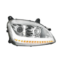 Chrome or Black Projection Headlight With LED Position Light & Sequential Signal For 2012-2021 Peterbilt 579 (Driver or Passenger Side)