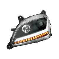 Chrome or Black Projection Headlight With LED Position Light & Sequential Signal For 2012-2021 Peterbilt 579 (Driver or Passenger Side)