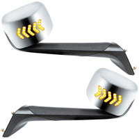 Hood Mirror Assembly w LED Lights On Mirror Cover & Glass For 2018-2024 Cascadia - Heated (Driver or Passenger Side)