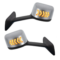 Hood Mirror Assembly w LED Lights On Mirror Cover & Glass For 2018-2024 Cascadia - Heated (Driver or Passenger Side)