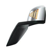 Chrome Plastic Hood Mirror Assembly With Sequential LED Turn Signals For 2018-2024 International LT (Driver or Passenger Side)