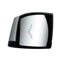 Chrome Plastic Hood Mirror Assembly With Sequential LED Turn Signals For 2018-2024 International LT (Driver or Passenger Side)