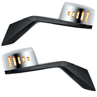 Hood Mirror Assembly w LED Lights On Mirror Cover & Glass For 2018-2024 Volvo VNL (Driver or Passenger Side)