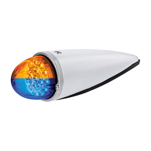 Double Fury 17 LED Dual Function Watermelon Torpedo Cab Light (Clear Lens) - Amber & Blue, Green or Purple LEDs