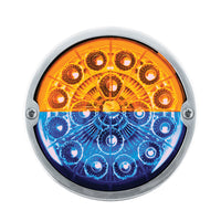 Double Fury 17 LED Dual Function Watermelon Torpedo Cab Light (Clear Lens) - Amber & Blue, Green or Purple LEDs