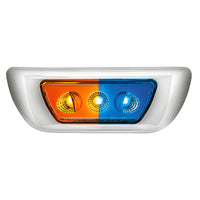 3 LED Double Fury Cab Light For 2013-2021 Kenworth T680 & 2012-2021 Peterbilt 579 (Clear Lens) - Amber & Blue, Green, Purple, Red or White LEDs