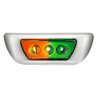 3 LED Double Fury Cab Light For 2013-2021 Kenworth T680 & 2012-2021 Peterbilt 579 (Clear Lens) - Amber & Blue, Green, Purple, Red or White LEDs