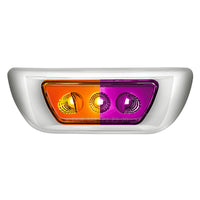 3 LED Double Fury Cab Light For 2013-2021 Kenworth T680 & 2012-2021 Peterbilt 579 (Clear Lens) - Amber & Blue, Green, Purple, Red or White LEDs