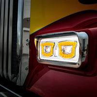 High Power LED Headlight With Turn Signal And Position Light (Chrome or Black) - Driver or Passenger Side