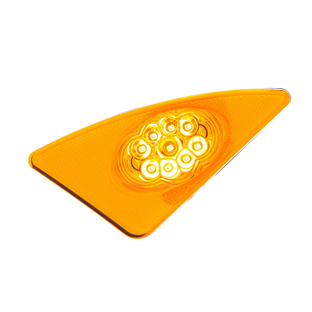 9 LED Competition Series Fender Light For 2007-2017 Kenworth T660 - Amber LEDs (Amber or Clear Lens) - Driver or Passenger