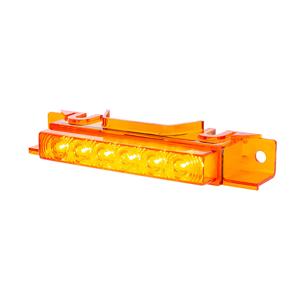 6 LED Competition Series Exterior Visor Light For 1996-2024 Volvo VNL - Amber LEDs (Amber or Clear Lens)