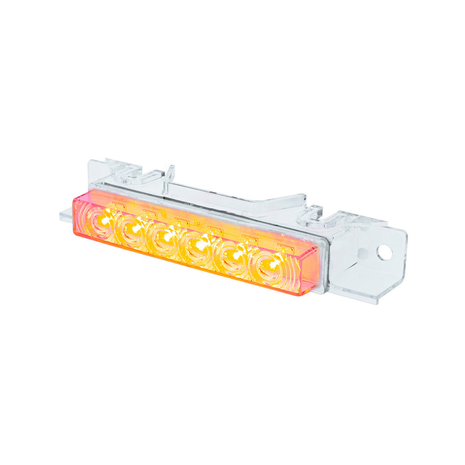 6 LED Competition Series Exterior Visor Light For 1996-2024 Volvo VNL - Amber LEDs (Amber or Clear Lens)