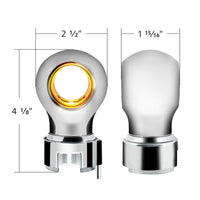 Thread-On Chrome Charlotte Style Gearshift Knob With LED 13/15/18 Speed Adapter (Amber, Blue, White or Red LEDs)