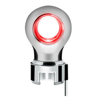 Thread-On Chrome Charlotte Style Gearshift Knob With LED 13/15/18 Speed Adapter (Amber, Blue, White or Red LEDs)