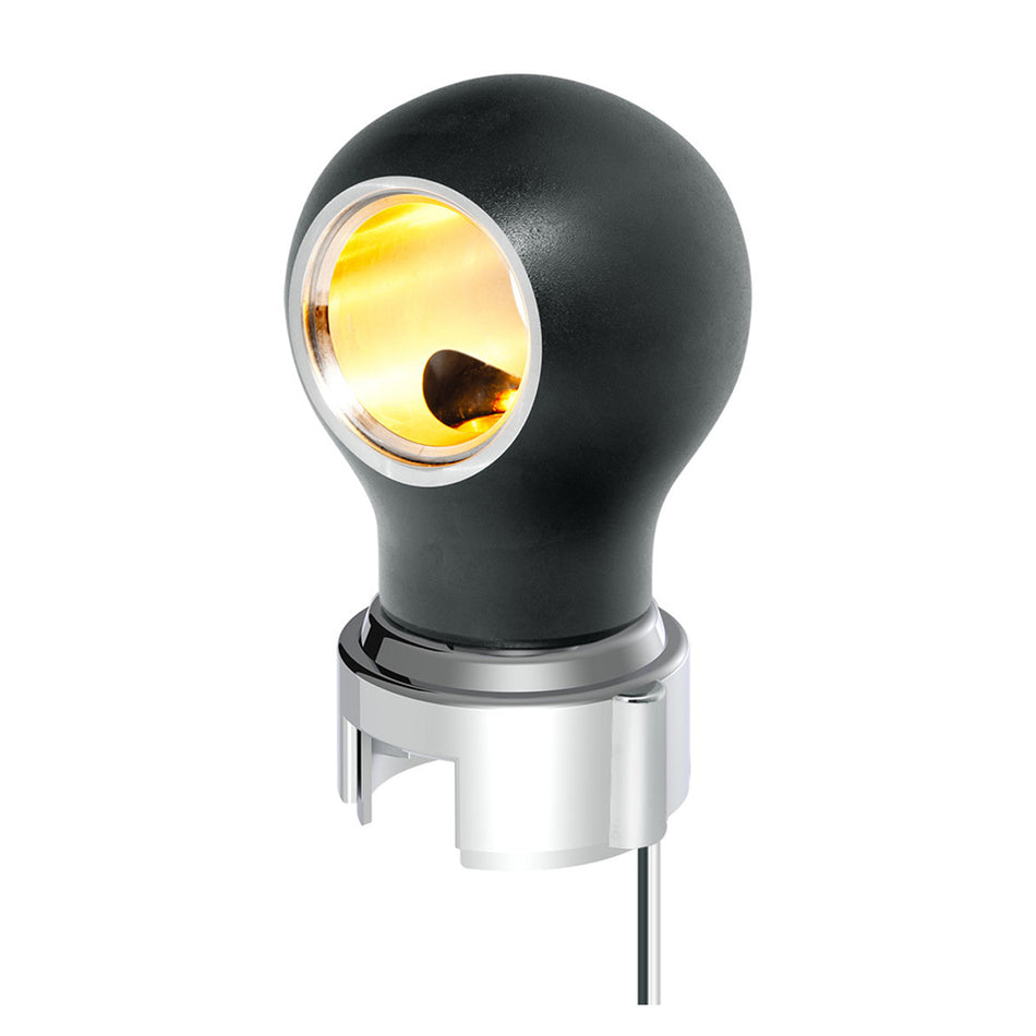 Thread-On Matte Black Charlotte Style Gearshift Knob With LED 13/15/18 Speed Adapter (Amber, Blue, White or Red LEDs)