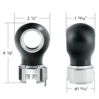 Thread-On Matte Black Charlotte Style Gearshift Knob With LED 13/15/18 Speed Adapter (Amber, Blue, White or Red LEDs)