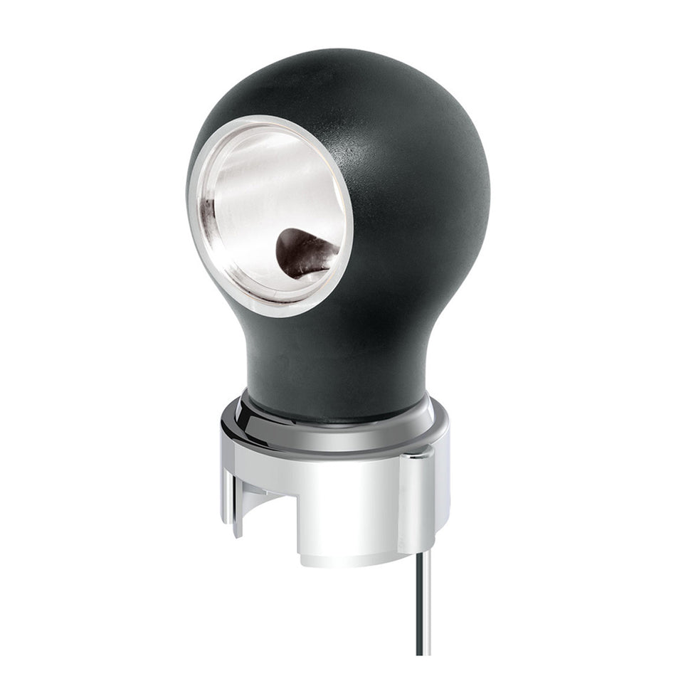 Thread-On Matte Black Charlotte Style Gearshift Knob With LED 13/15/18 Speed Adapter (Amber, Blue, White or Red LEDs)