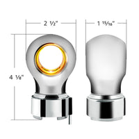 Thread-On Charlotte Style Chrome Gearshift Knob With LED 9/10 Speed Adapter (Amber, Blue, White or Red LEDs)