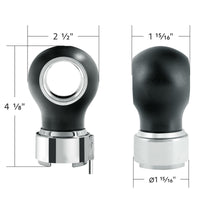 Thread-On Matte Black Charlotte Style Gearshift Knob With LED 9/10 Speed Adapter (Amber, Blue, White or Red LEDs)