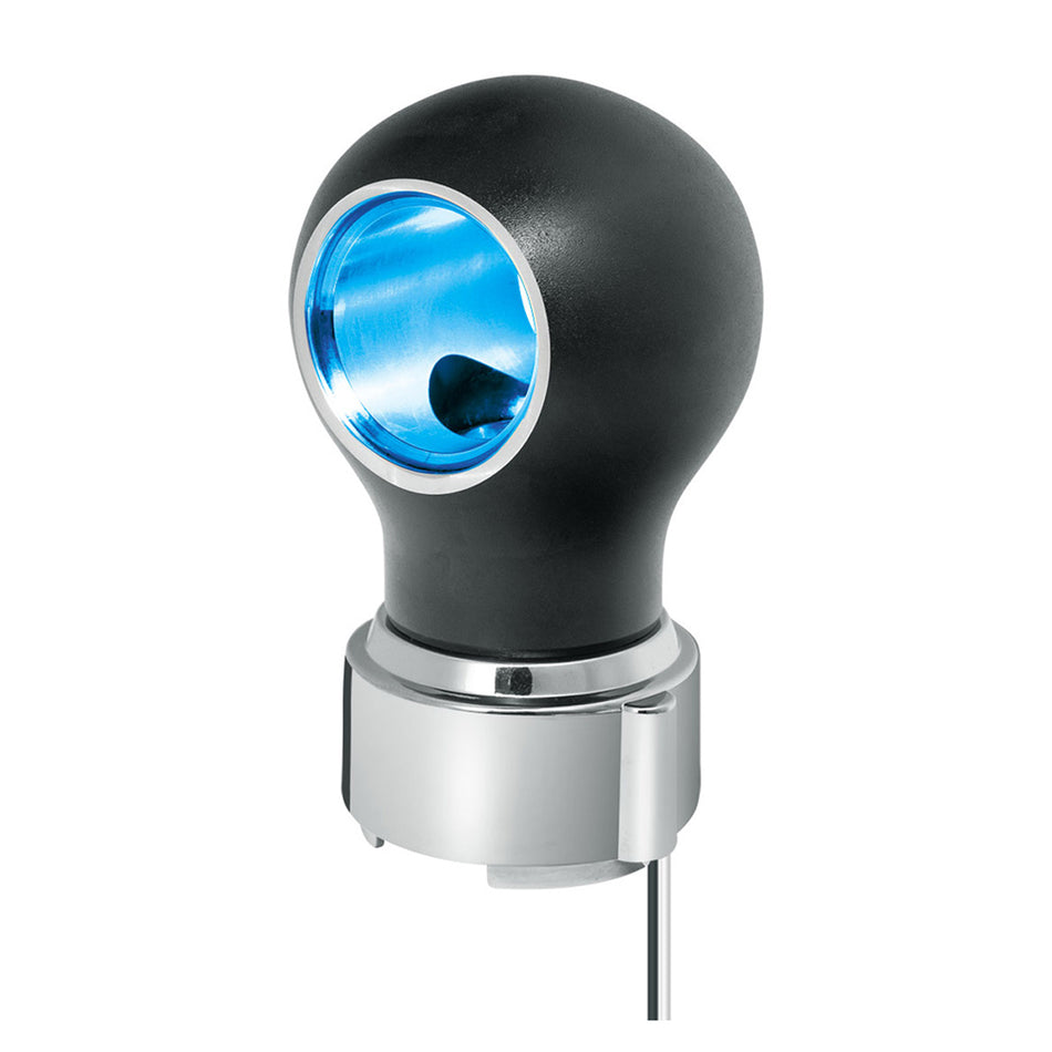 Thread-On Matte Black Charlotte Style Gearshift Knob With LED 9/10 Speed Adapter (Amber, Blue, White or Red LEDs)