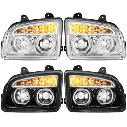 11 LED Headlight For 2015-2024 Kenworth T880 - Chrome or BlackOut Inner Housing (Driver or Passenger Side)