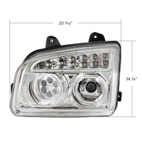 11 LED Headlight For 2015-2024 Kenworth T880 - Chrome or BlackOut Inner Housing (Driver or Passenger Side)