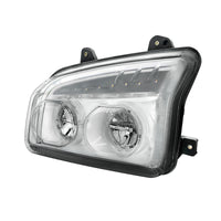 High Power LED Headlight W Turn Signal & Light Bar For 2015-2025 Kenworth T880 - Chrome or Black Housing (Driver or Passenger)