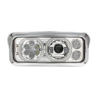 High Power Heated 10 LED Headlight w LED Turn & DRL - Chrome or Black Housing (Driver or Passenger Side)