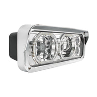 High Power Heated 10 LED Headlight w LED Turn & DRL - Chrome or Black Housing (Driver or Passenger Side)