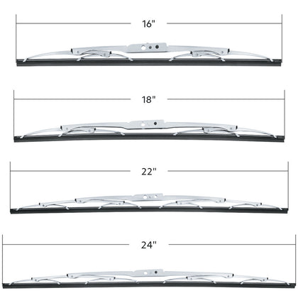 United Pacific - Stainless Steel Wiper Blade (16", 18", 22" or 24")