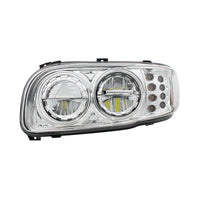 High Power LED Chrome or Black Headlight w 8 LED Turn & 4 LED Position Light For 2008-2024 Peterbilt 389 (Driver or Passenger Side)