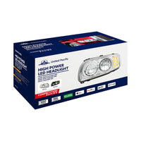 High Power LED Chrome or Black Headlight w 8 LED Turn & 4 LED Position Light For 2008-2024 Peterbilt 389 (Driver or Passenger Side)