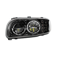 High Power LED Chrome or Black Headlight w 8 LED Turn & 4 LED Position Light For 2008-2024 Peterbilt 389 (Driver or Passenger Side)